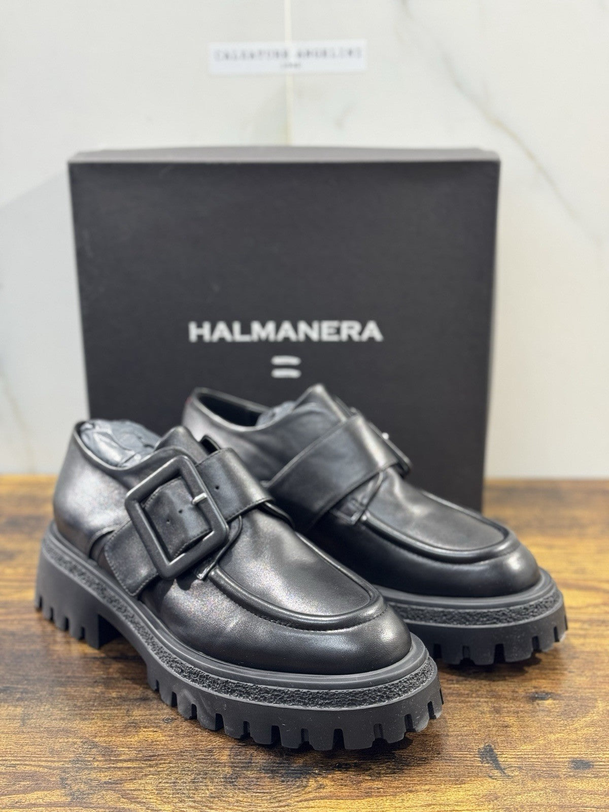 HALMANERA Mocassino  Donna Nero    Pelle    Con Tacco Casual Handmade 41
