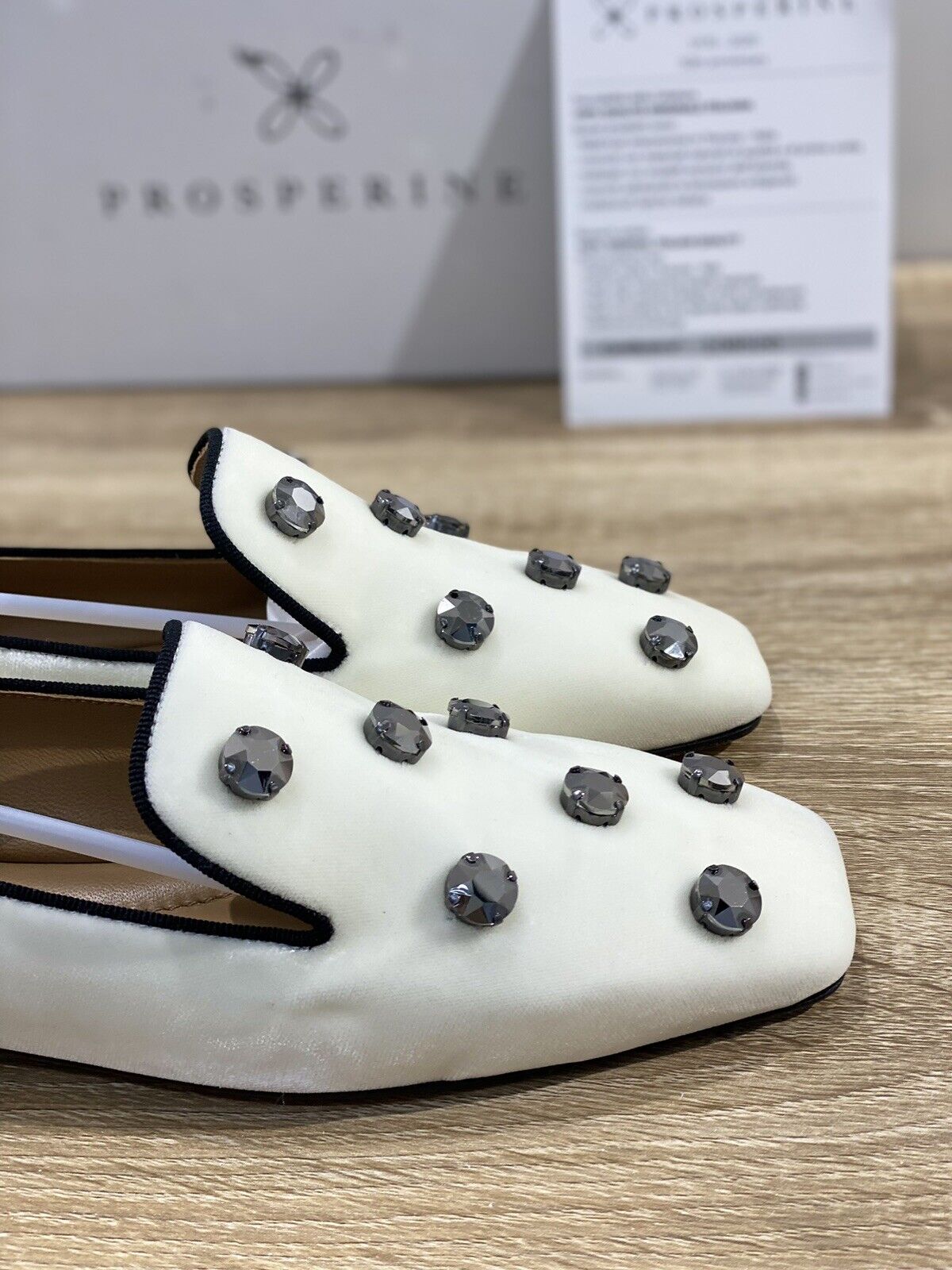 Prosperine Mocassino donna in Velluto Bianco luxury made in italy 37