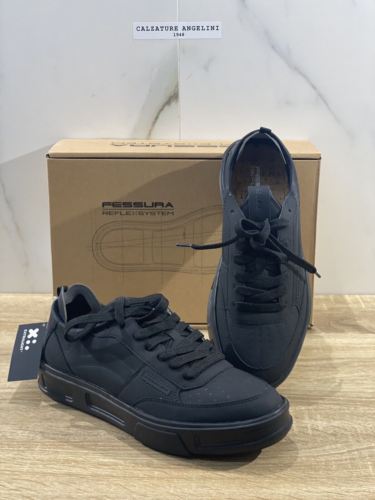 Fessura sneaker Uomo Reflex BASIC Skin Extra Light suoletta sughero black 40