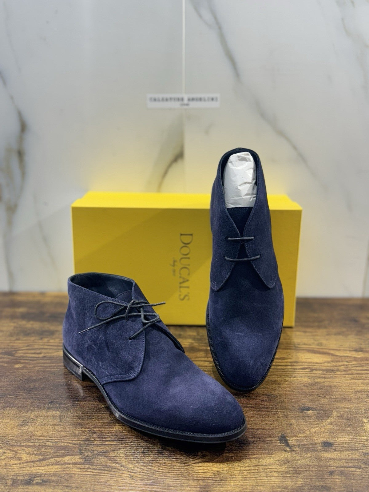 Doucal’s Polacchino Suede Blu  Luxury Doucal’s Scarpa Uomo 43
