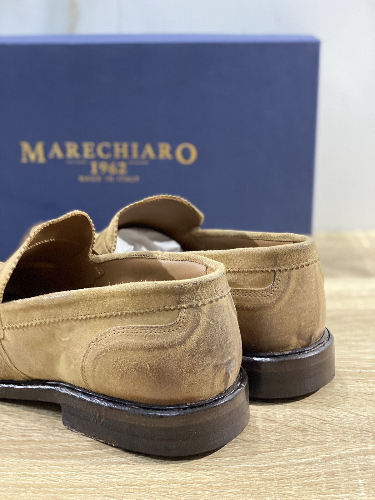 Marechiaro 1962 Mocassino Uomo Pelle Suede Cuoio Fully Made In Italy 44