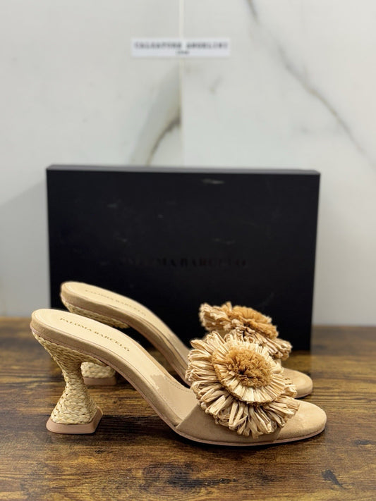 Paloma Barcelo’ Sandalo Donna  Pelle Suede Beige Con Tacco  Akira   Donna 41