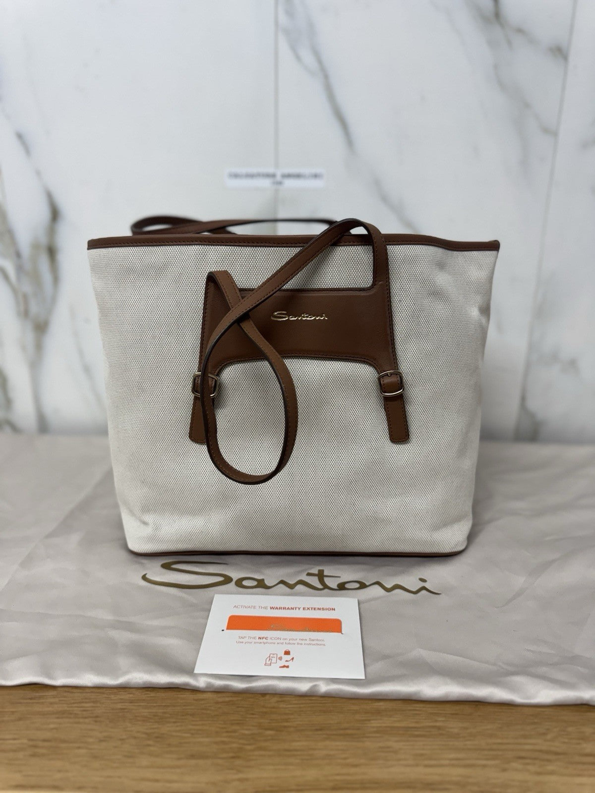 Santoni Borsa Shopping  Pelle Cuoio Luxury Santoni Borsa Donna