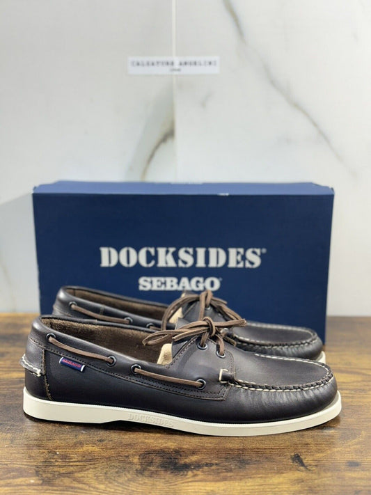 Sebago Docksides Portland  Dark Brown Scarpa Da Barca Uomo Sebago 46