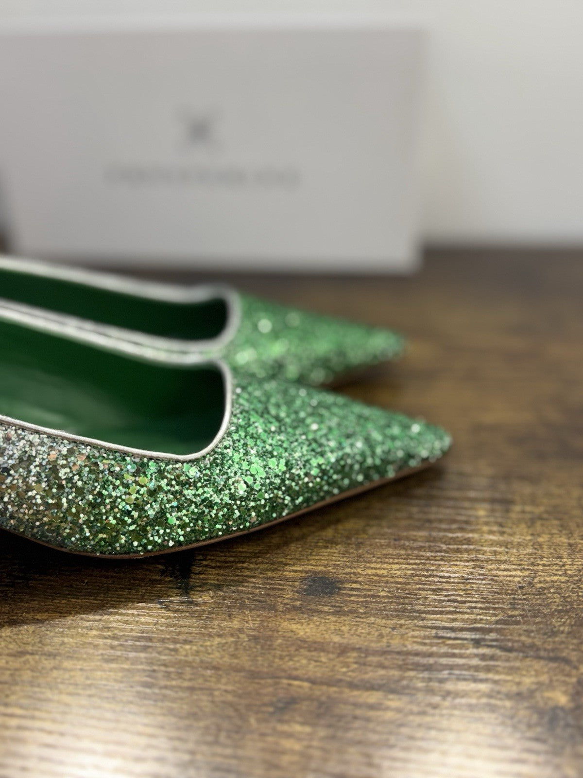 Prosperine Ballerina Sling Back Glitter Argento Verde  Casual Donna 37.5