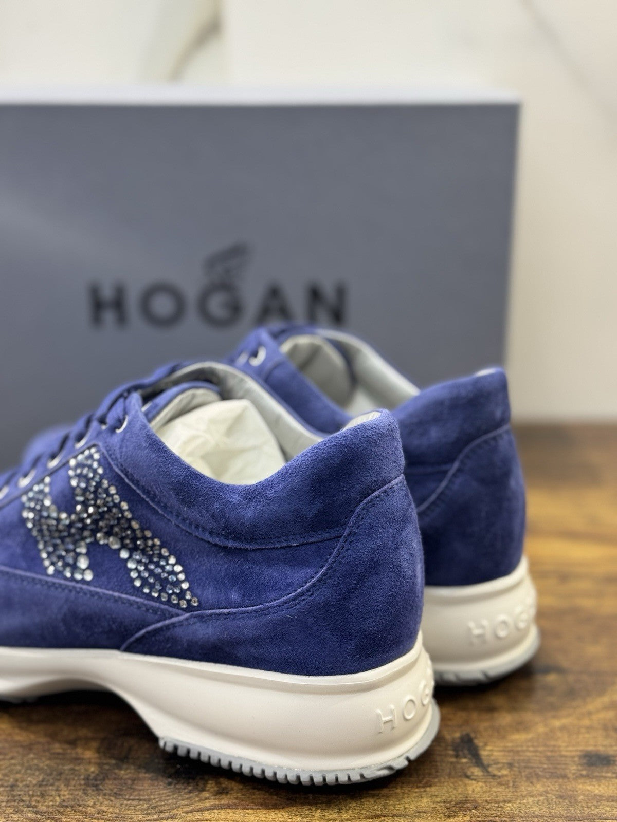 Hogan Interactive   Donna Sneaker Suede Blu  Inchiostro  Luxury Hogan Woman  38
