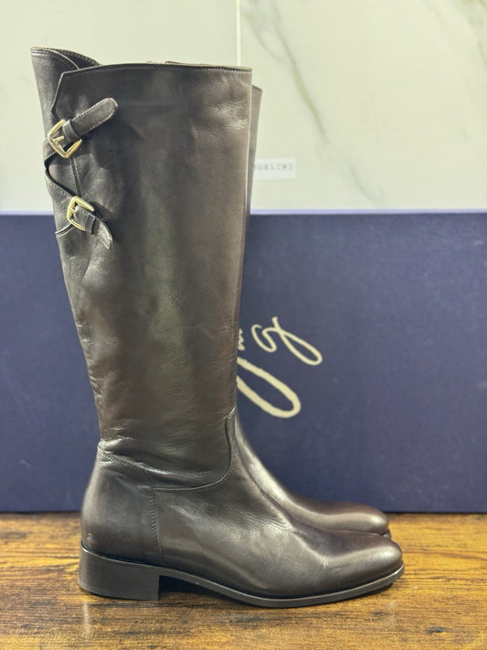 Stivale Cesare Marinucci Cavallerizza Fatto A Mano Pelle Brown  Made in Italy 37