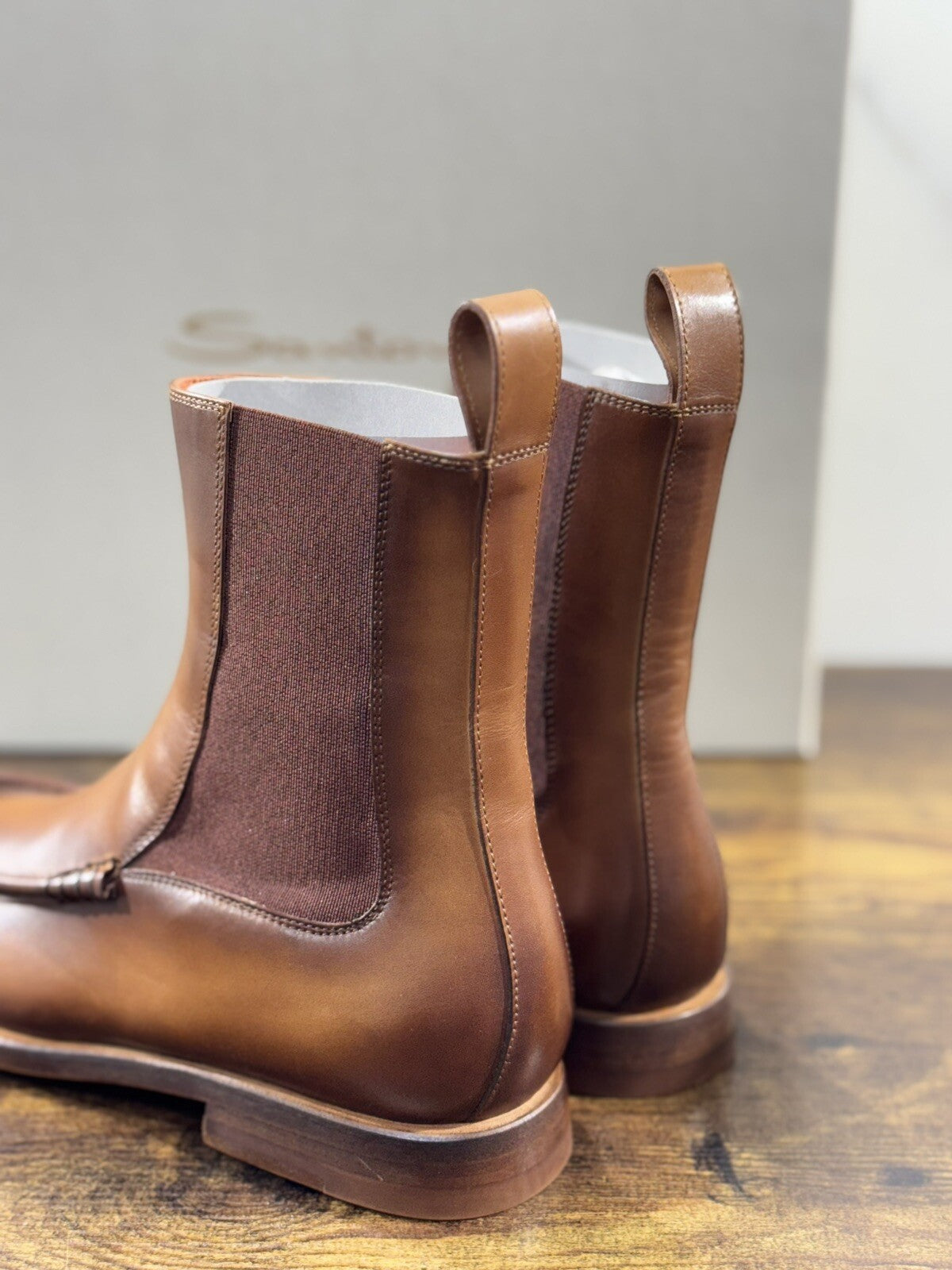 Santoni Chelsea Boot Donna Pelle Marrone Anticata Luxury Woman Boot Santoni 36.5