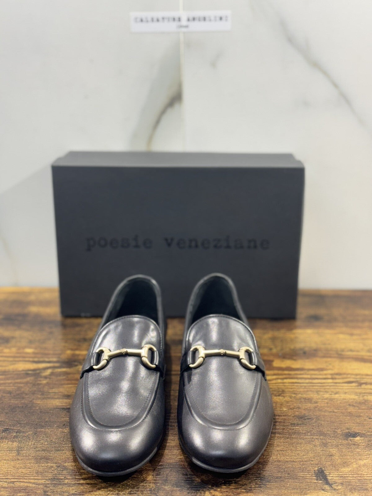Poesie Veneziane Mocassino Donna Pelle Nera  Casual Loafer 38