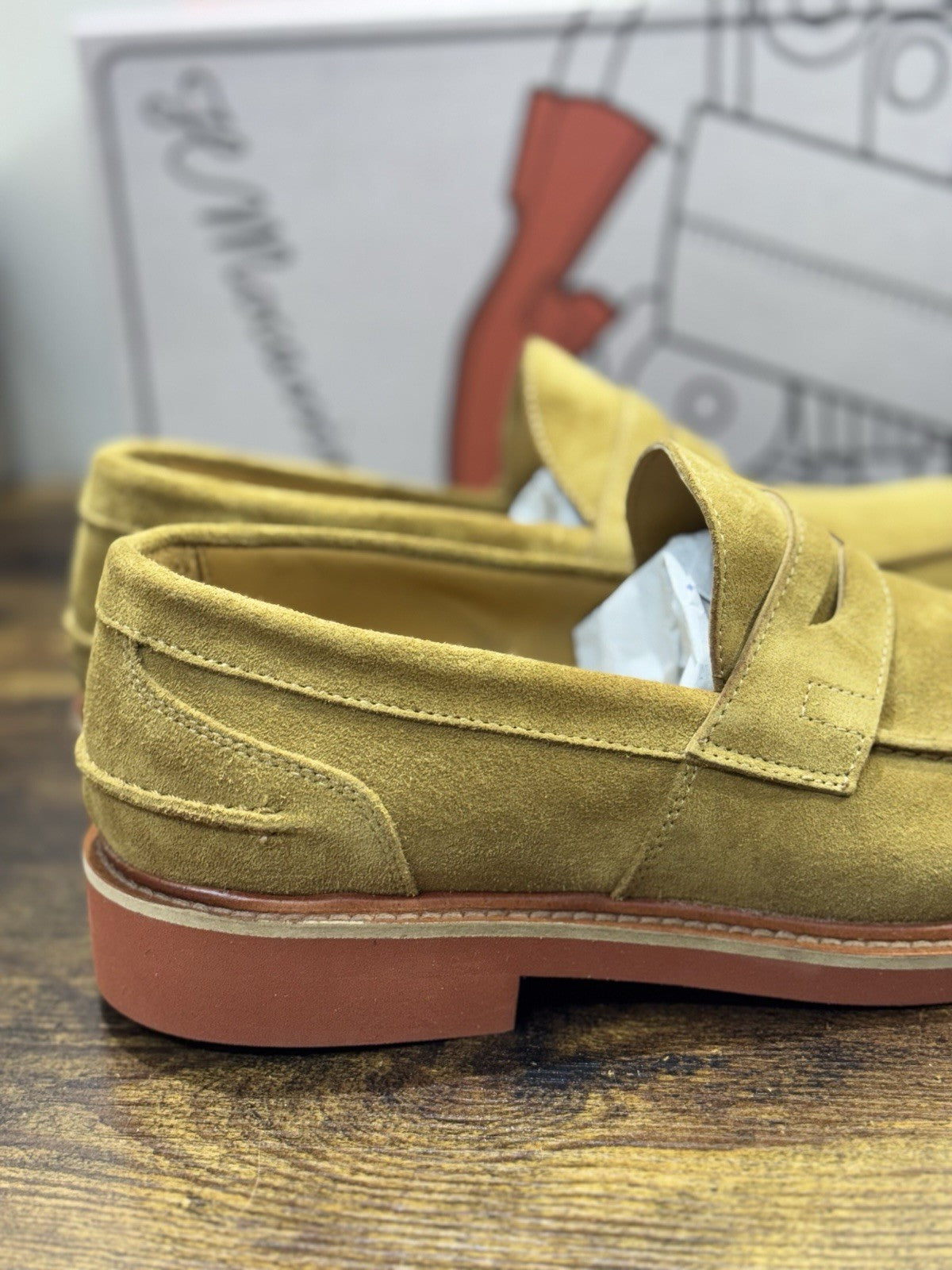 Il Mocassino Modello Weston Pelle Suede Sabbia  Fatto In Italia Uomo 45