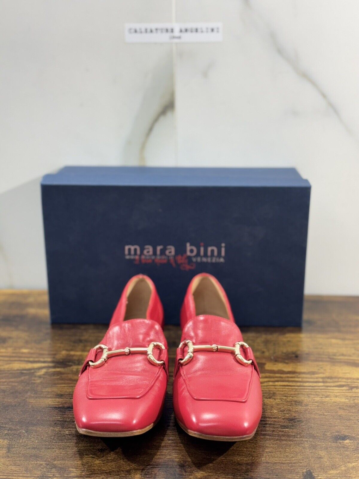 Mara Bini Mocassino  Donna Pelle Rosso Handmade Sacchetto 37