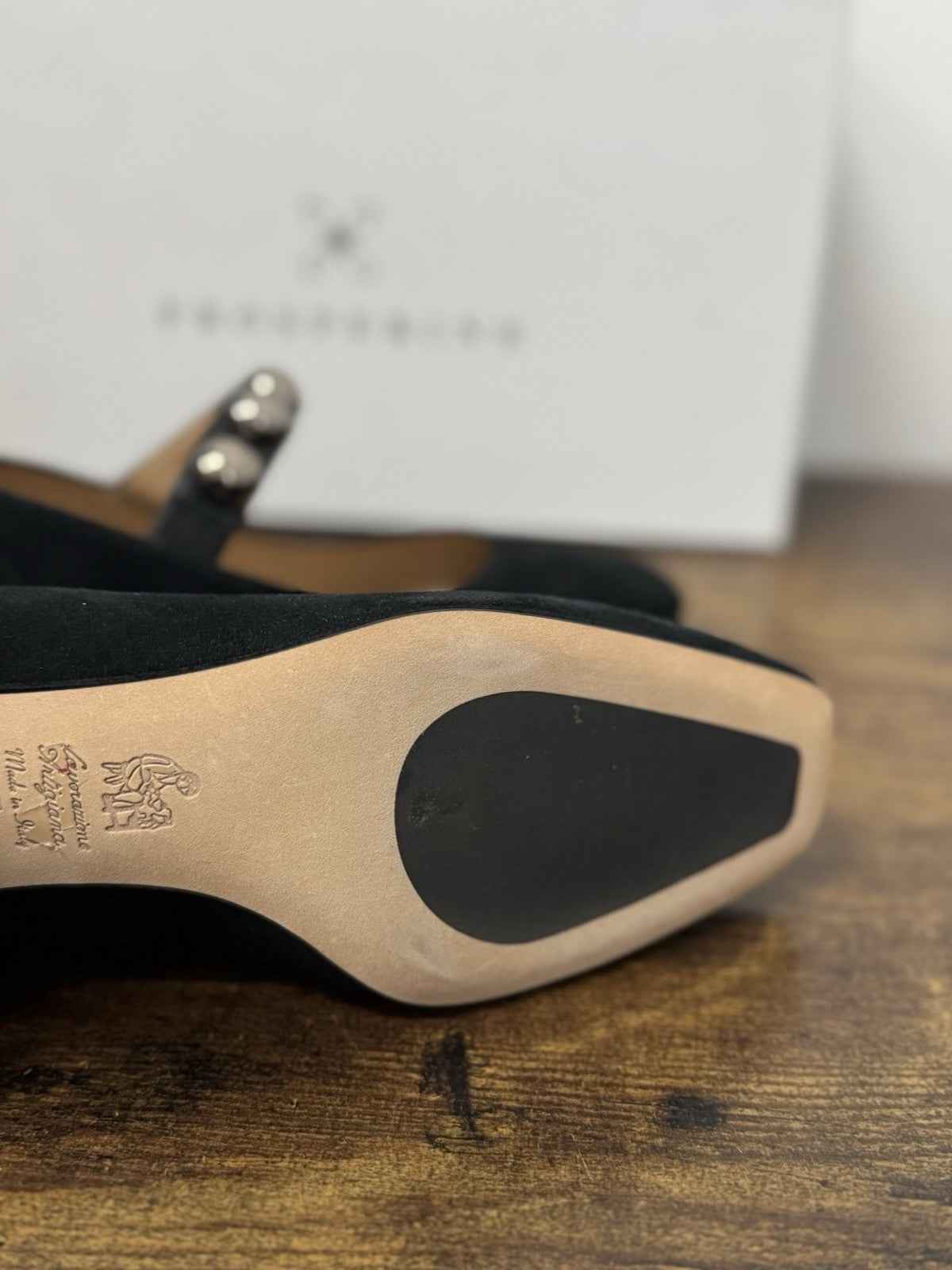 Prosperine Décolleté Suede Nero Con Tacco Scarpa Donna 36