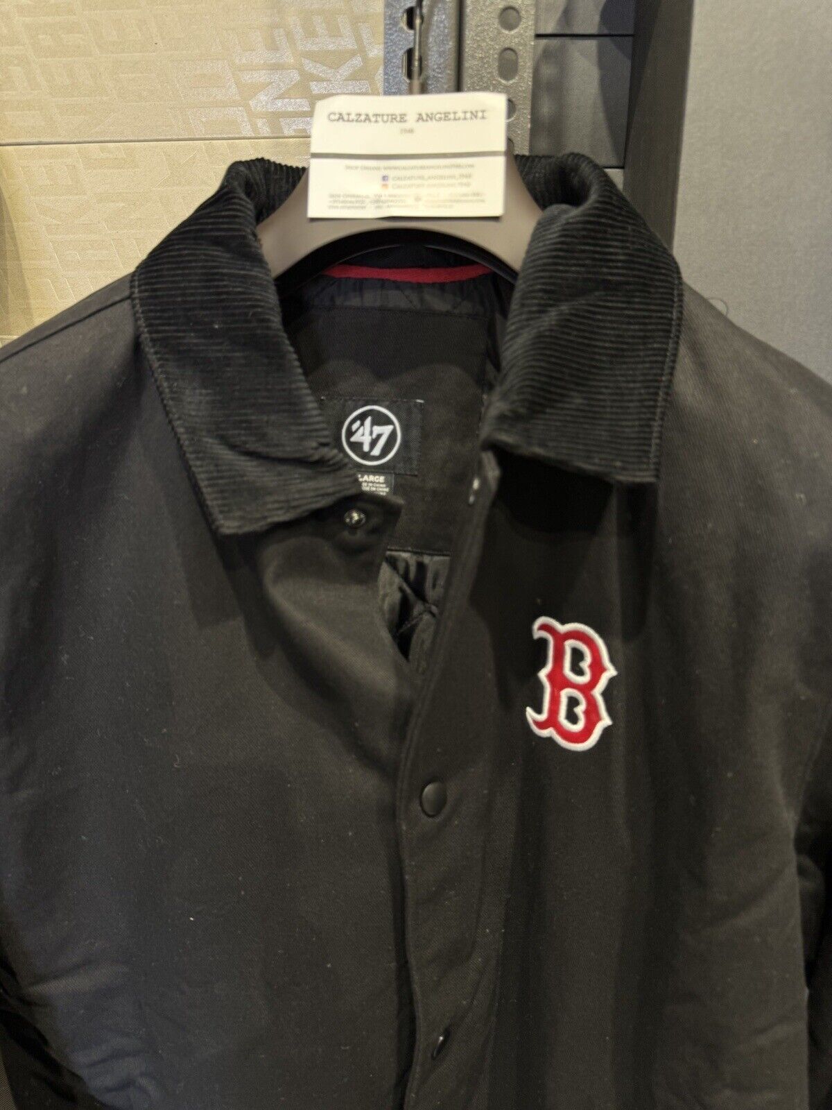 47 Let Your You Out Giacca Boston Red Sox  Jet Black Uomo Collo Velluto Taglia L