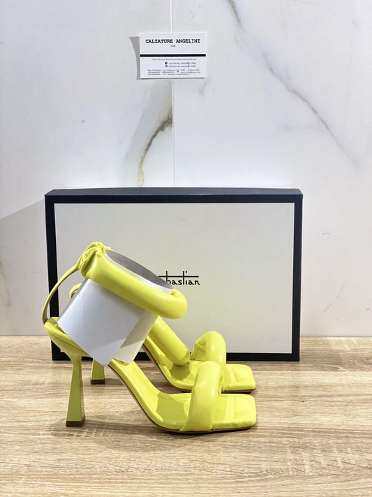 Sebastian Sandalo Donna S8558 Tubolare In Nappa Yellow Luxury Woman Sandal 37.5