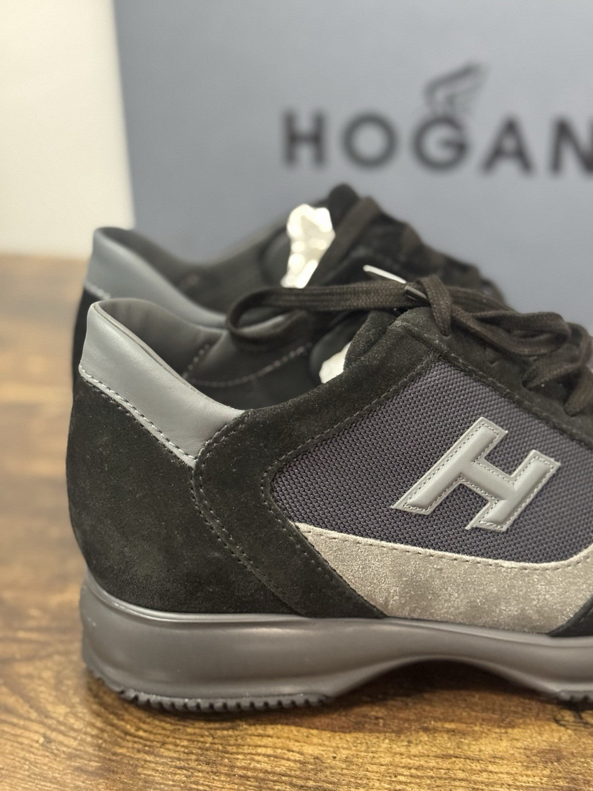 Hogan New Interactive Suede Grey Nero Casual Sneaker Hogan Uomo 40