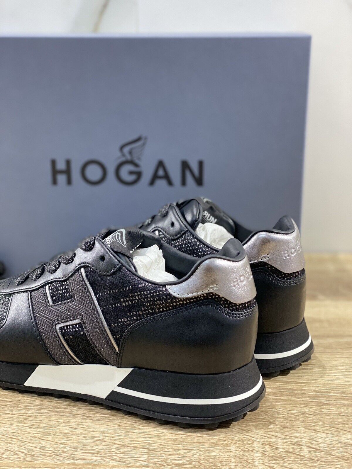 Hogan Scarpa sneaker H383 Pelle Nera luxury hogan woman shoes 36