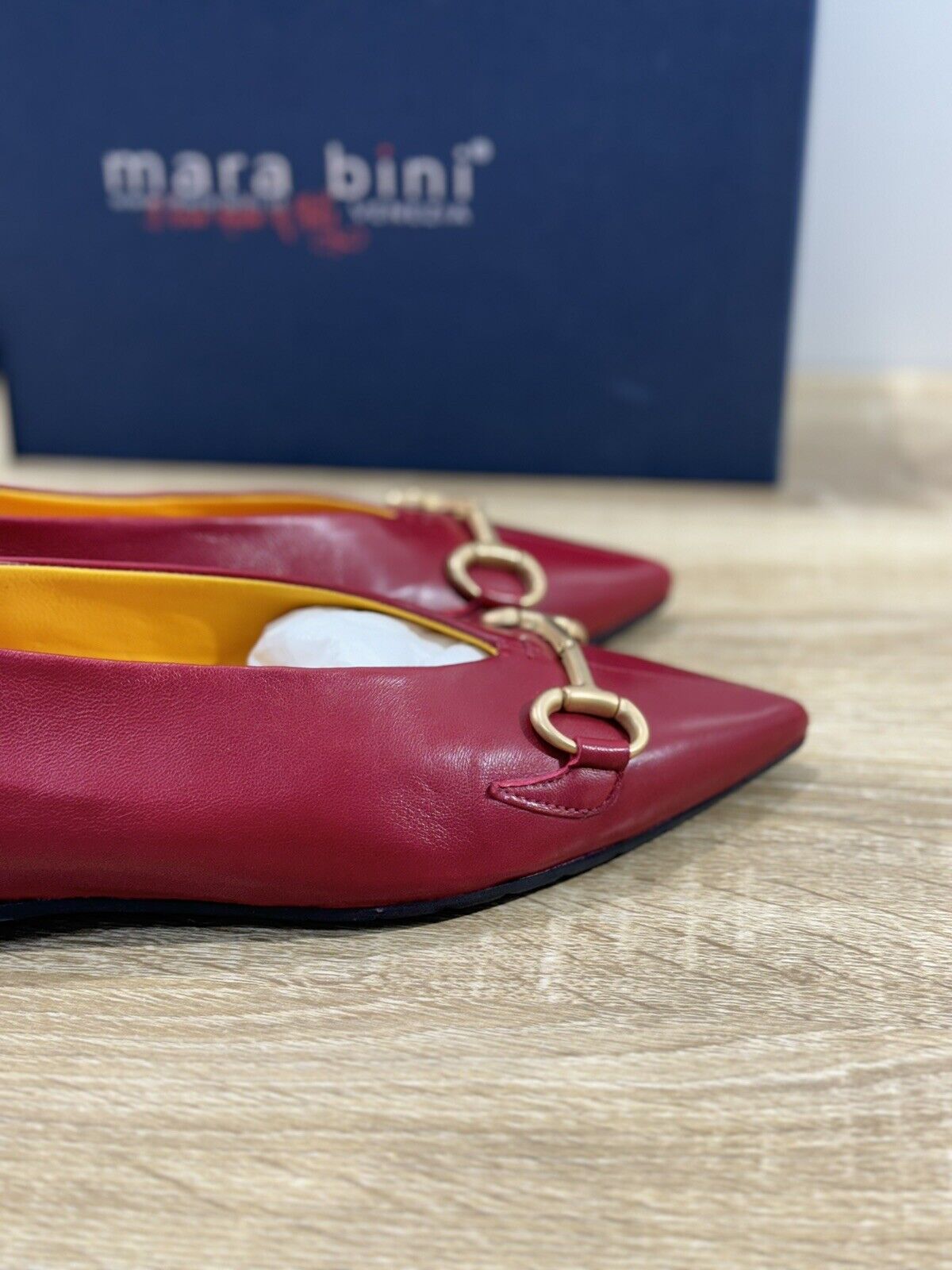 Mara Bini Ballerina   Donna Pelle Rossa Handmade Sacchetto 37.5