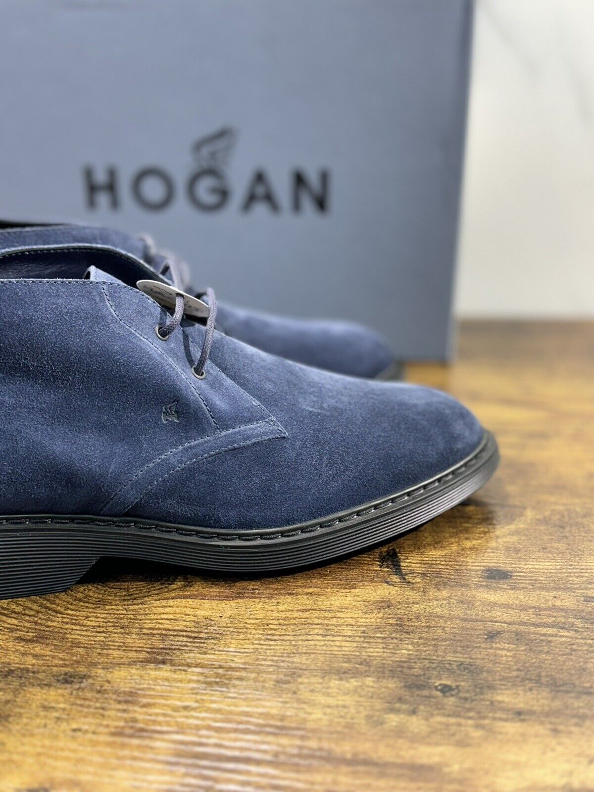 Hogan H393 Polacchino  Uomo Suede Blu    Extra Light Casual Hogan Boot 42