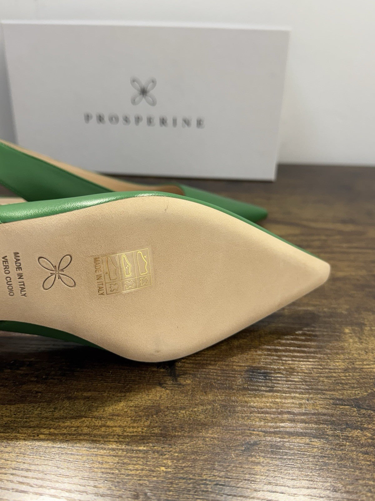 Prosperine Ballerina Sling Back Pelle  Verde  Casual Donna 38