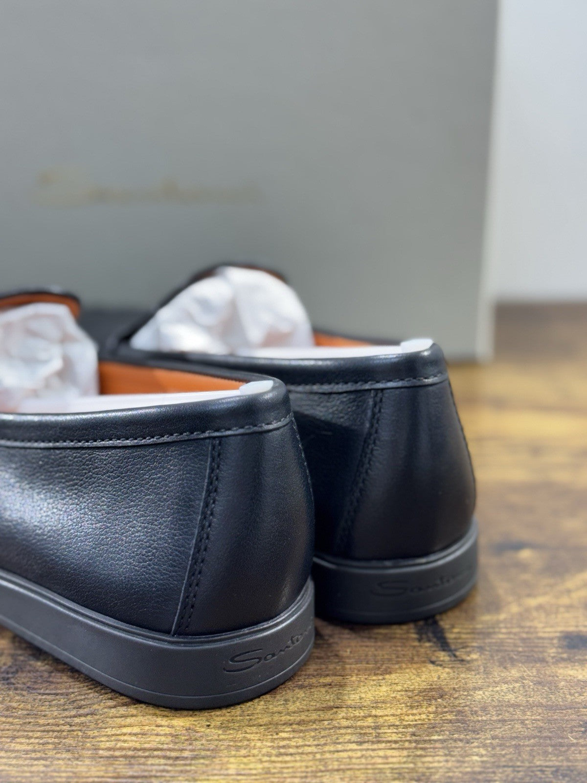 Santoni Mocassino Pelle Nero Luxury Santoni Scarpe Uomo 42