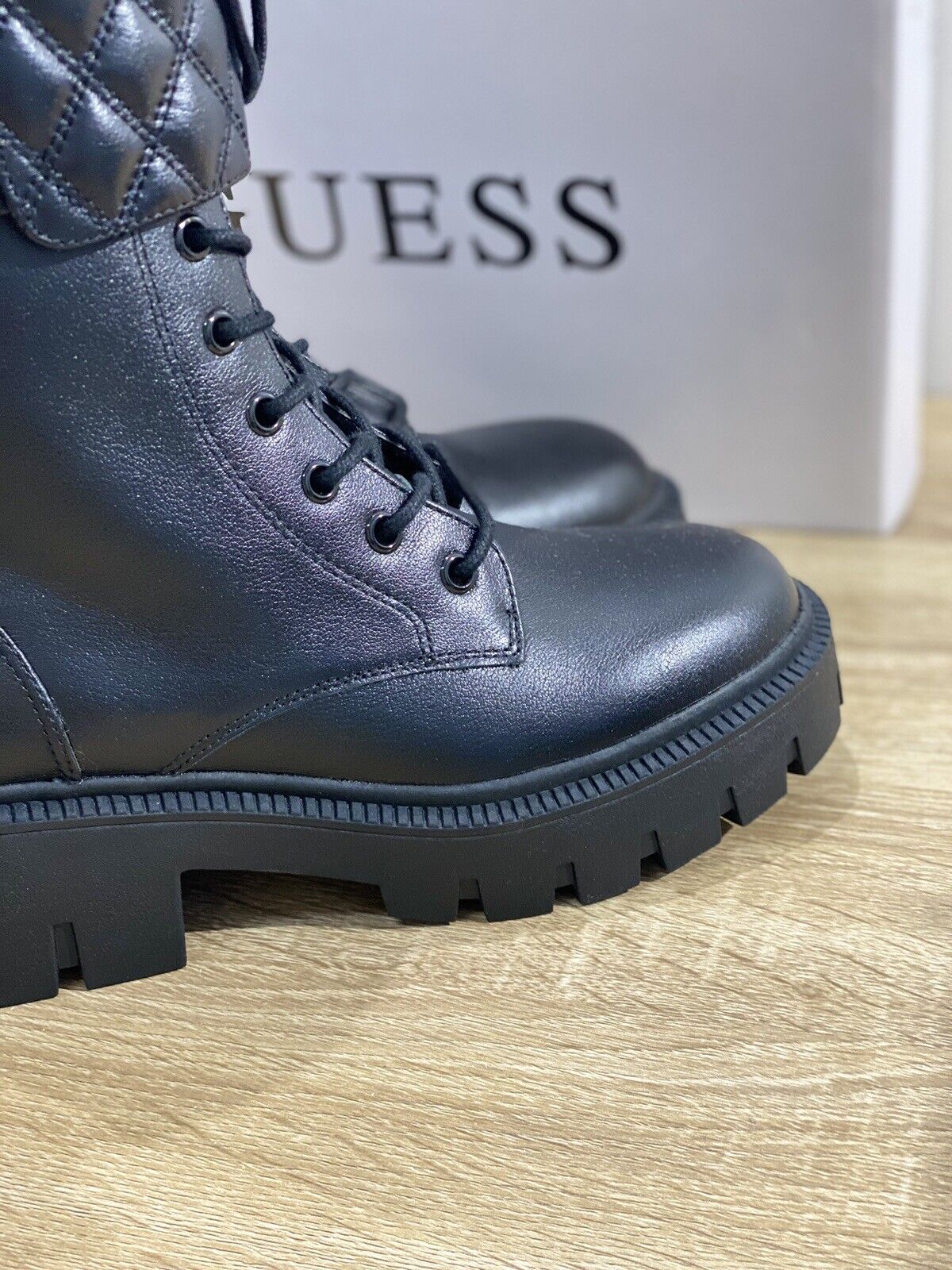 Guess Combat Boot Donna Pelle Nera Casual Boot Guess Donna 36