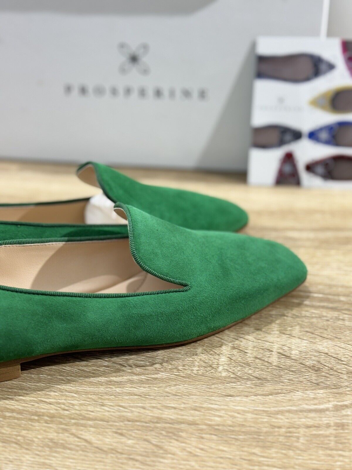 Prosperine mocassino donna in Suede Verde    luxury made in italy 36