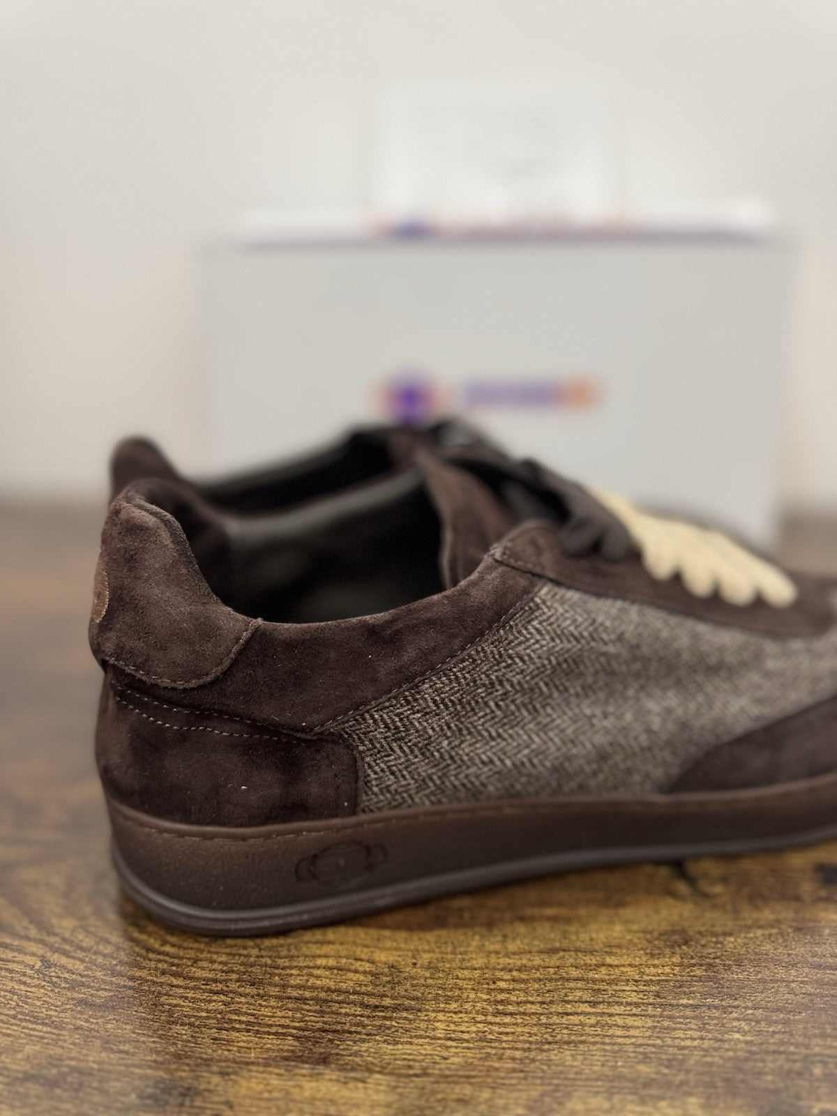 Soldini Sneaker Suede Testa Moro 100% Made In Italy Causal Uomo 43