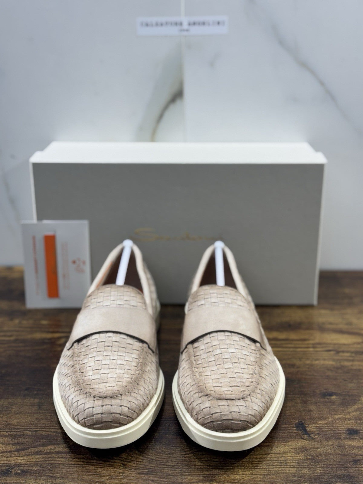 Santoni Mocassino Summer Walk Suede Beige Luxury Santoni Scarpe Uomo 42.5