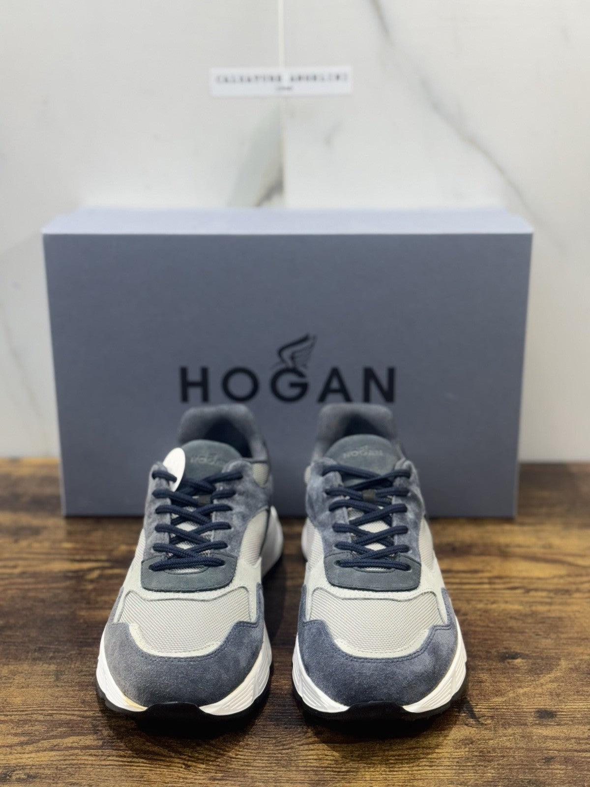 Hogan New Hyperlight Sneaker Pelle Blu  Memory Foam Luxury Hogan Uomo 40.5