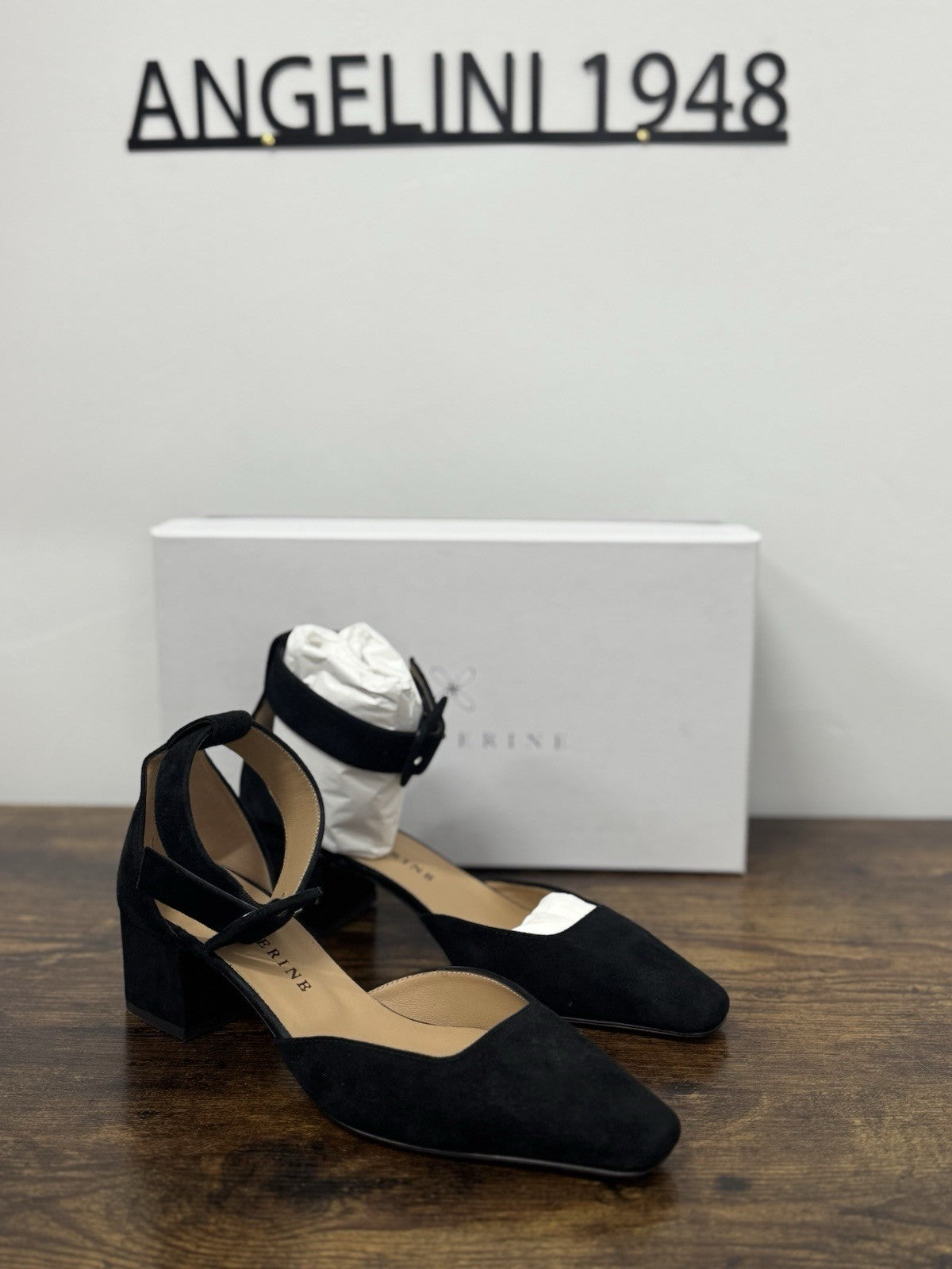 Prosperine Décolleté Suede Nero Con Tacco Scarpa Donna 38