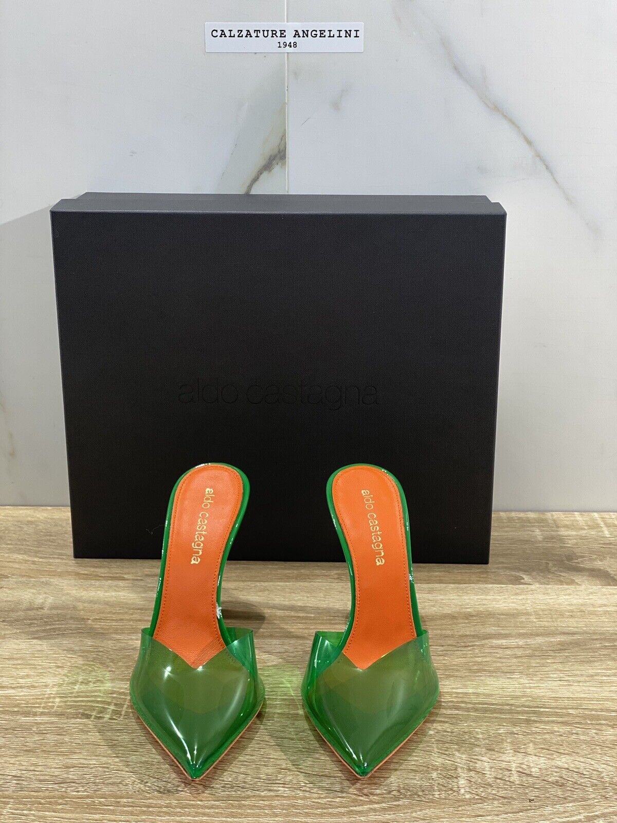 Aldo Castagna Mules Donna Plexy Verde Luxury Sandals 40