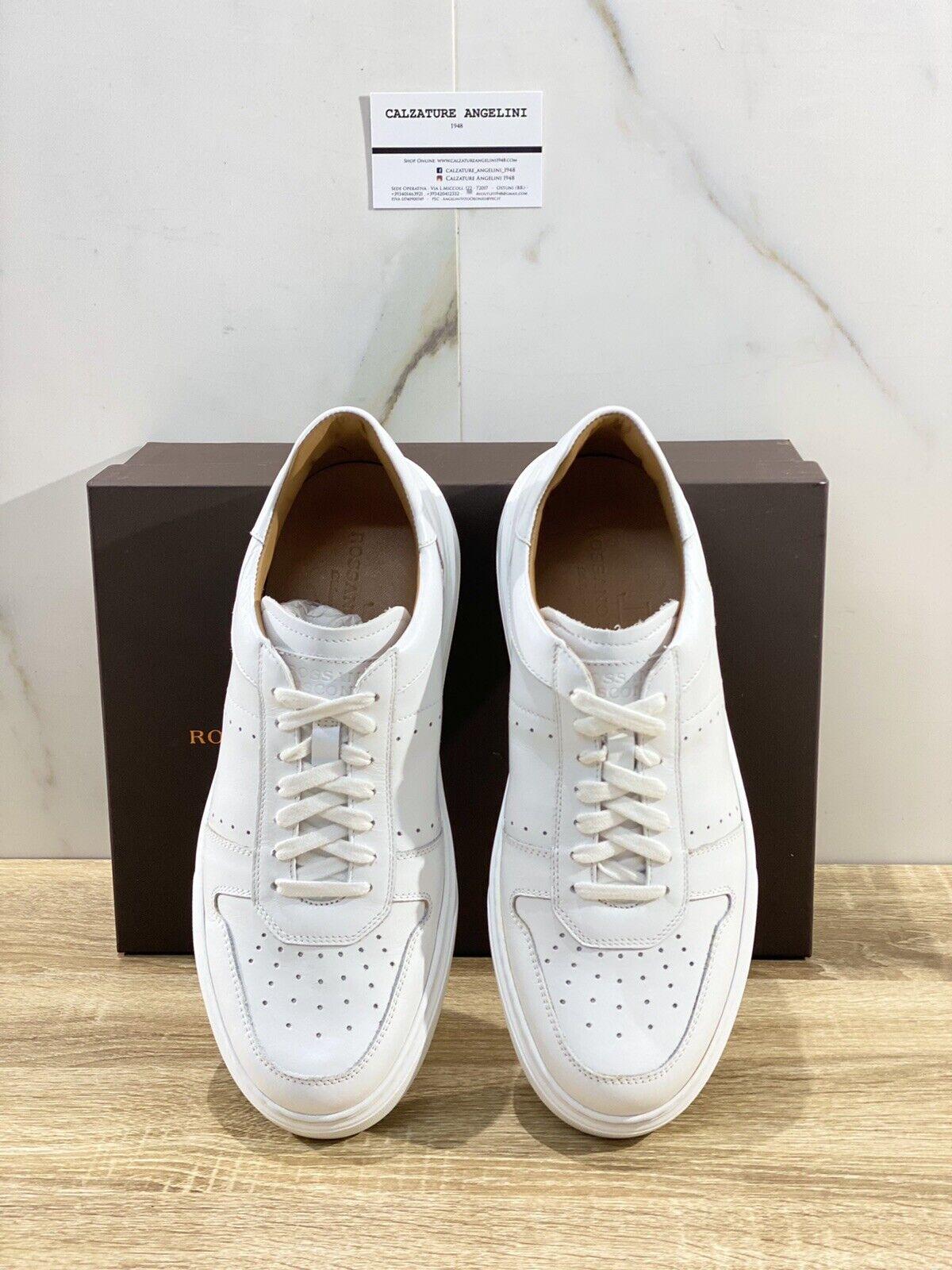 Rossano Bisconti Sneaker uomo pelle bianca extra light 42