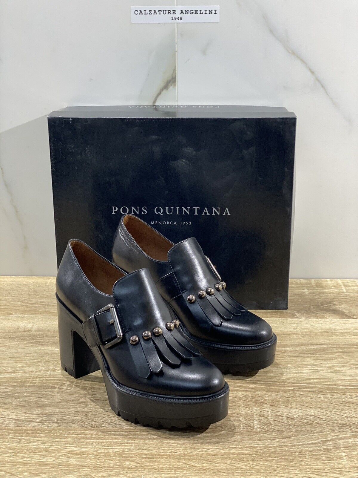 Pons Quintana Mocassino Donna In Pelle Nero Casual Con Tacco Pons Quintana 41