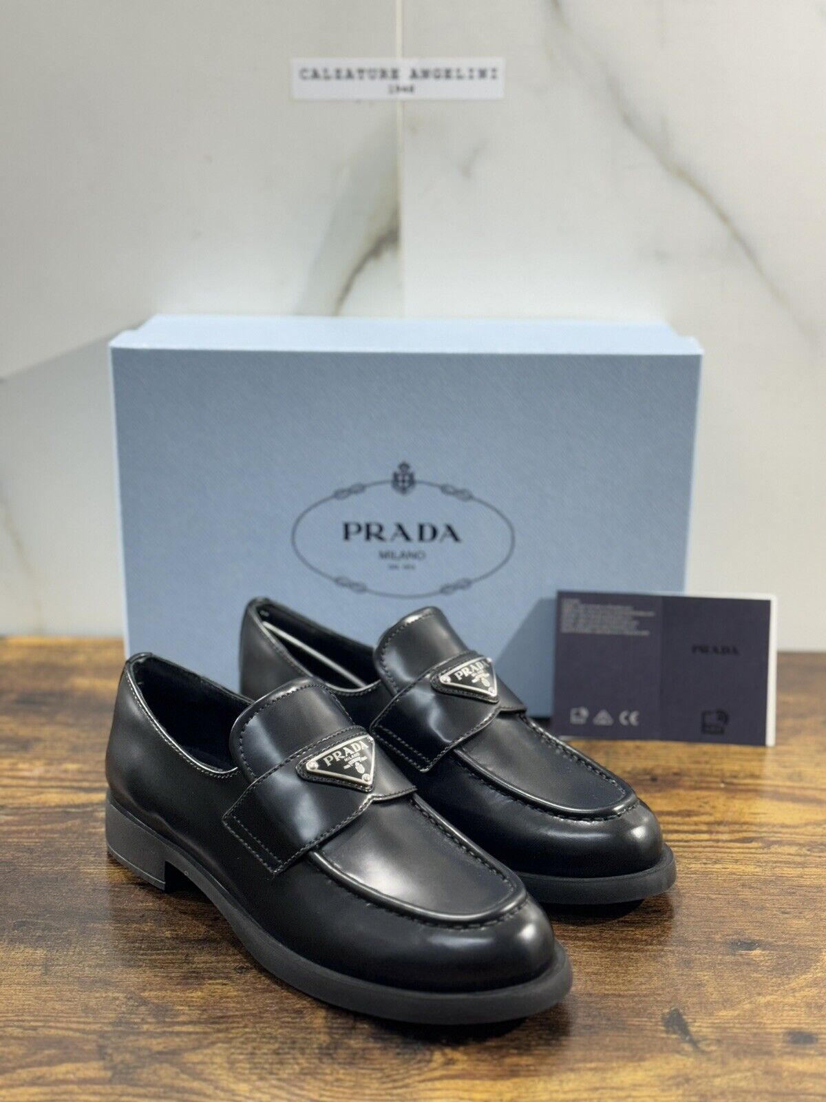 Prada Mocassino Donna In Pelle Spazzolata Nero Luxury Prada Woman Icon Loafer 39