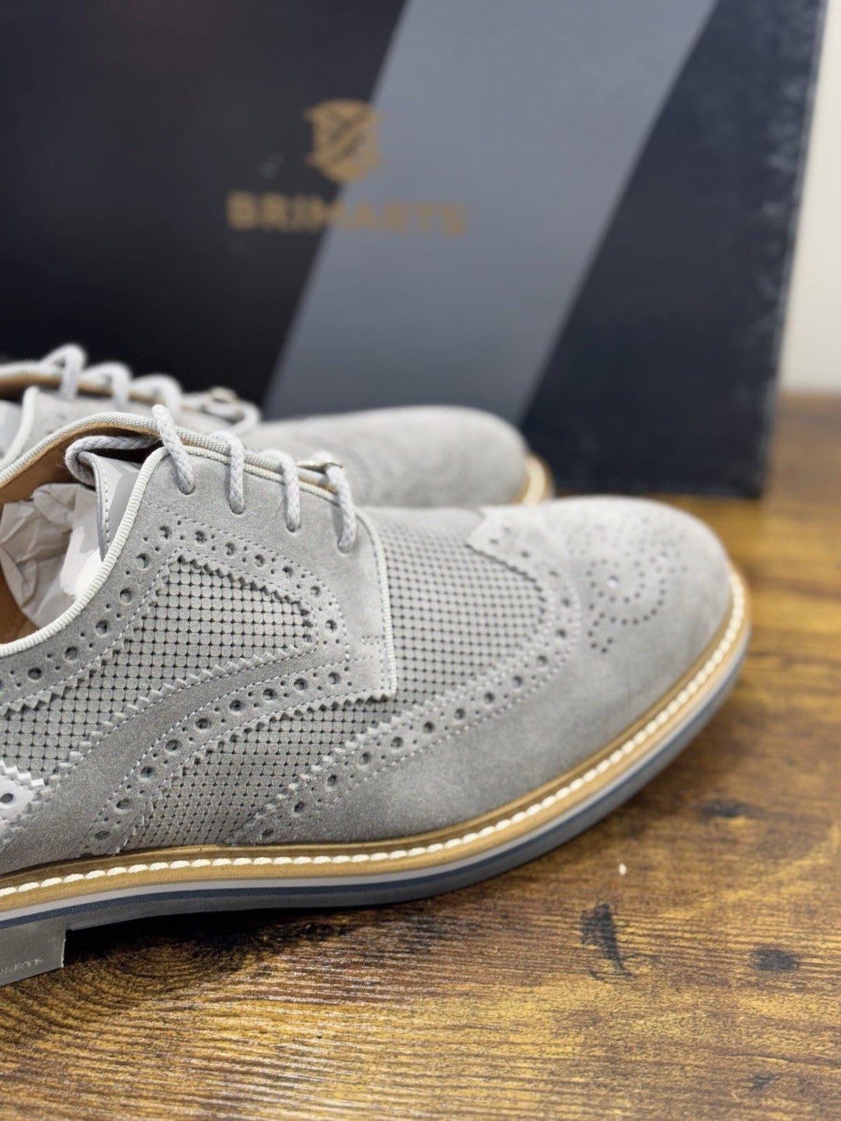 Brimarts Stringata  Uomo Suede Grey  Casual Men Shoe 45