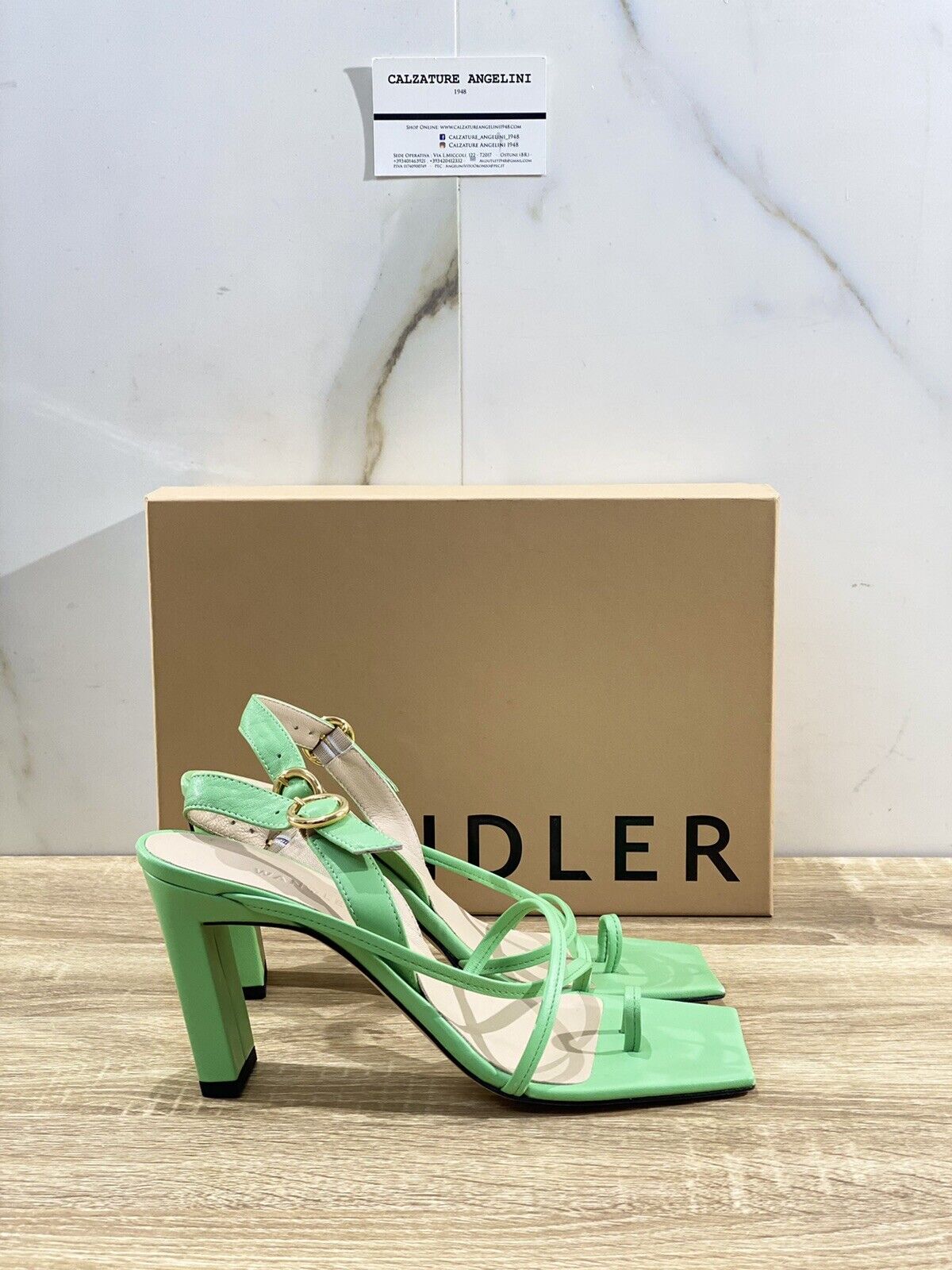 Wandler Sandalo Donna Elza In Pelle Pistacchio Luxury Woman Sandal 37.5