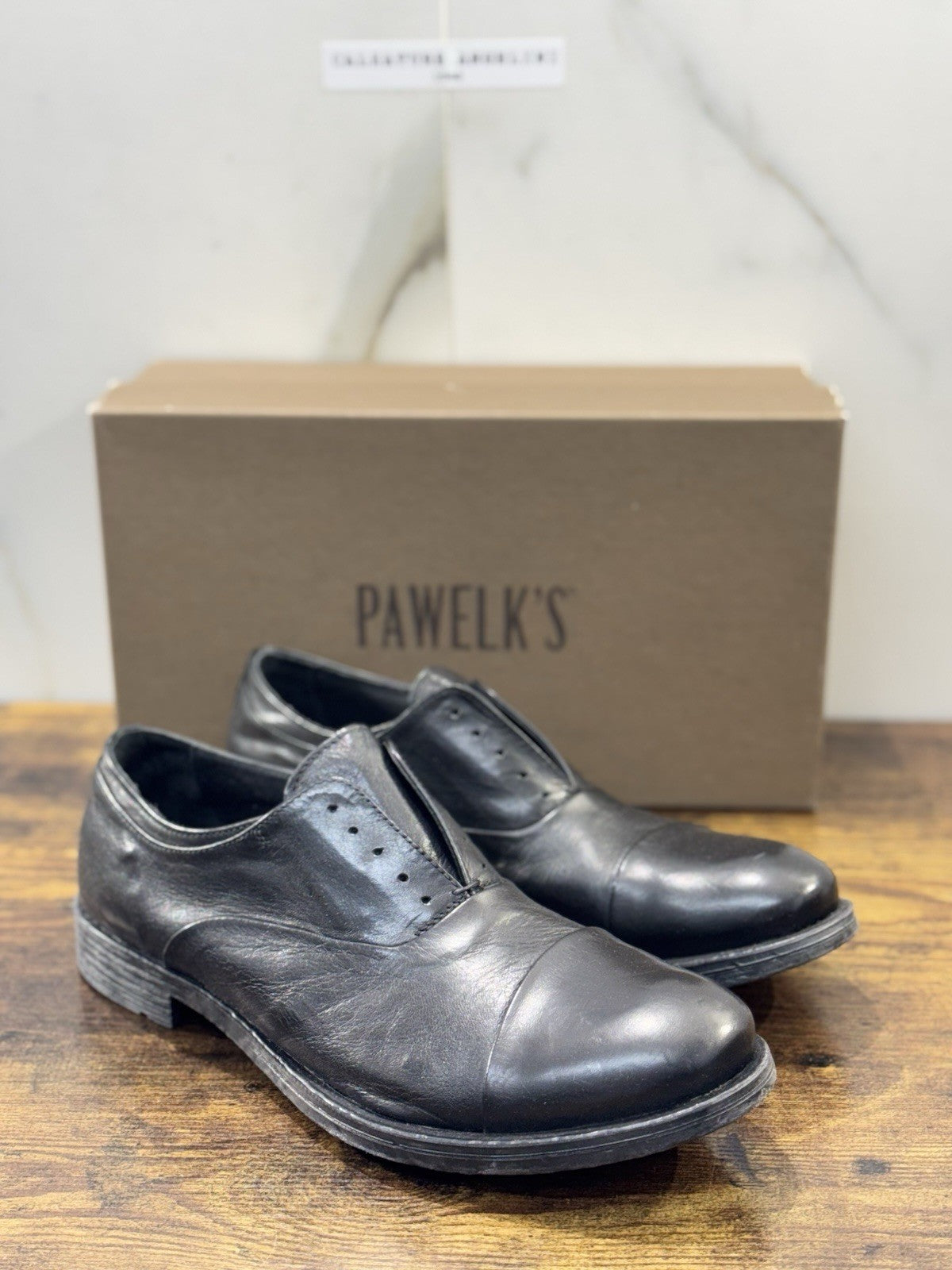 Pawelk’s Stringata  Pelle Nera Made In Italy Uomo 43