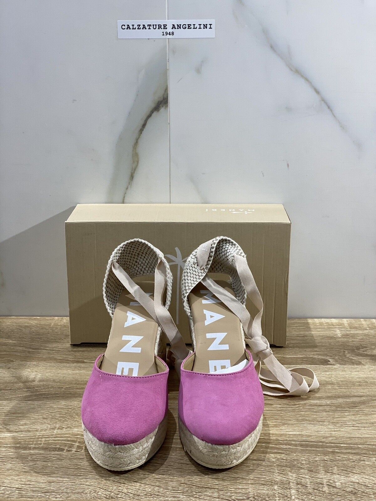 Manebi’ Sandalo Donna Espadrilles Zeppa Suede Fuxia 40