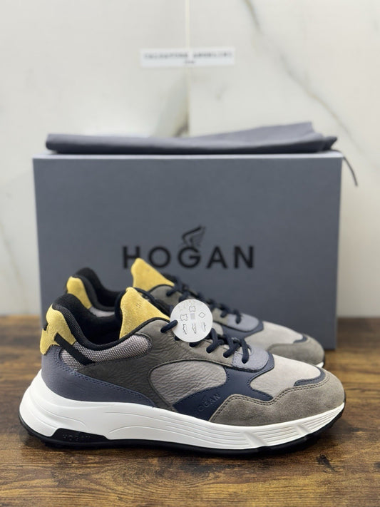 Hogan New Hyperlight Sneaker Pelle Blu   Grey Memory Foam Luxury Hogan Uomo 39.5