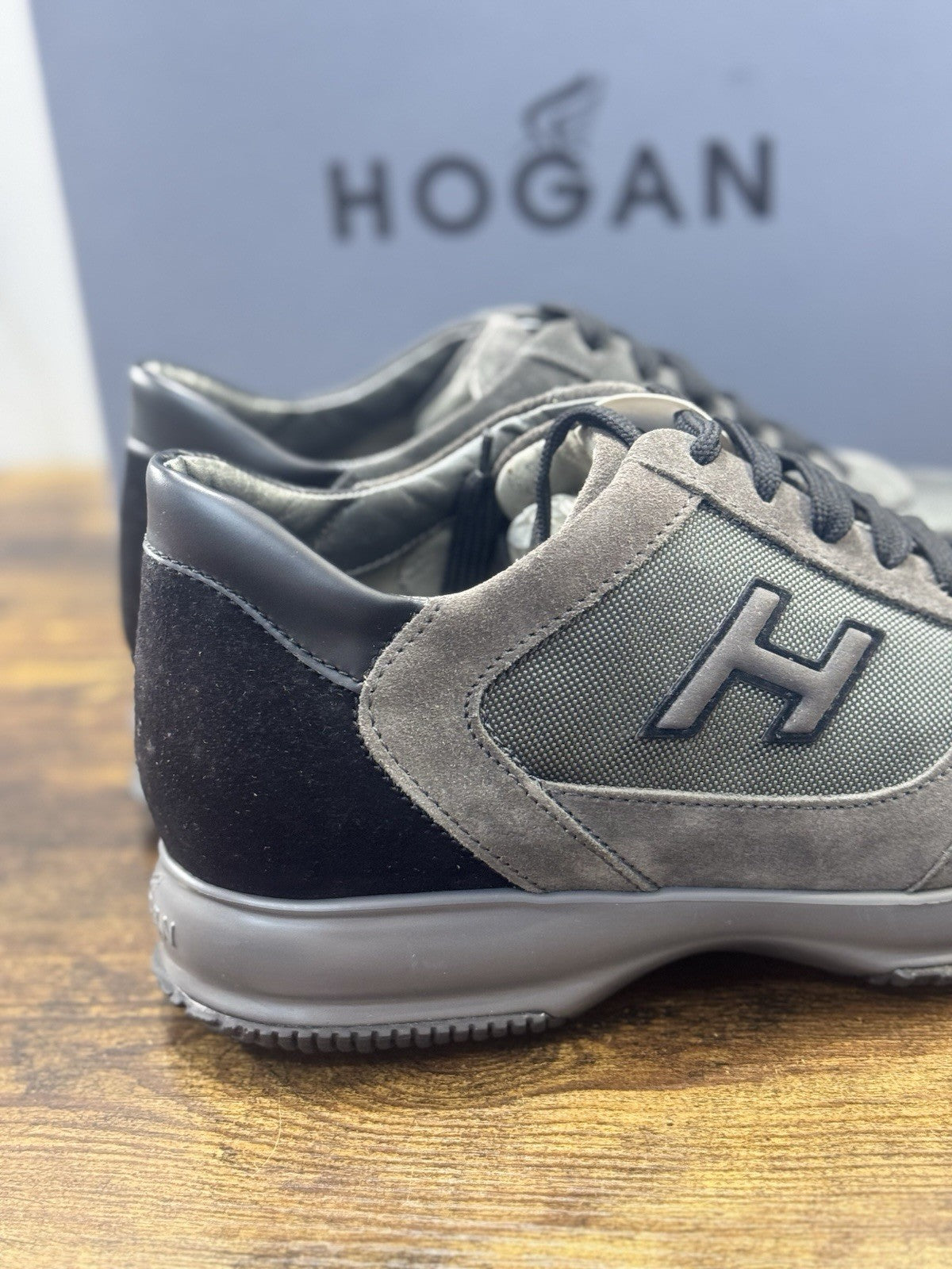 Hogan Interactive  Pelle Suede Grey Black   Casual Hogan Uomo 42
