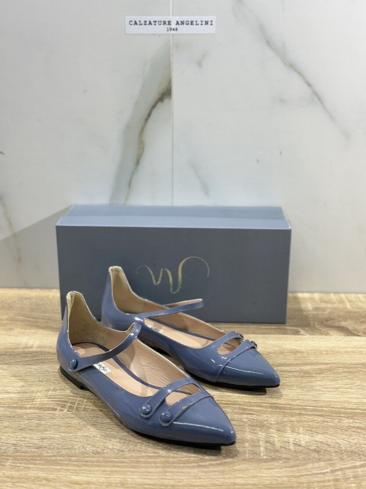 Mia Moltrasio Ballerina Donna Vernice Grigia  Luxury Ballet Woman Handmade 41