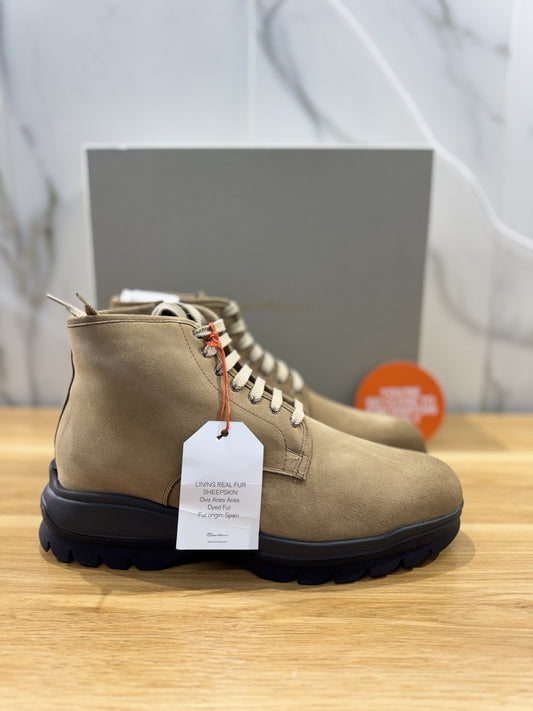 Santoni Polacco Uomo Suede Beige Pelliccia Interna Luxury Santoni Uomo 43