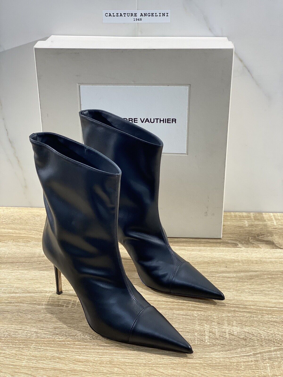 Alexandre Vauthier Raquel 85 Tubo Luxury Boot Donna Pelle Nero  39