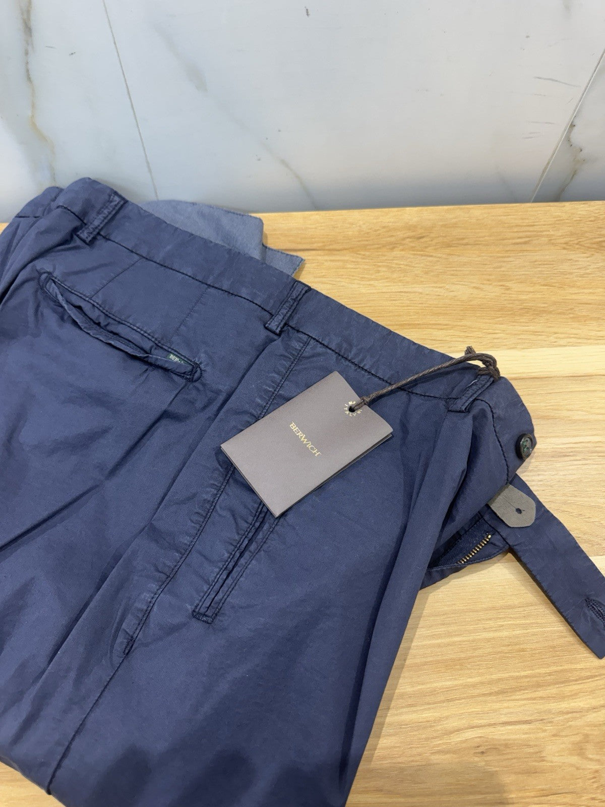 Berwich Pantalone Blu  Cotone Tencel Casual Uomo 54