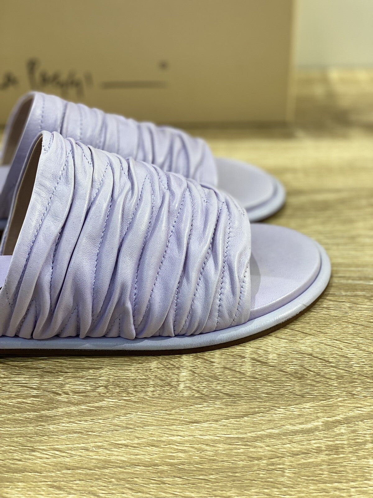 Lorena Paggi sandalo donna 21107R  in pelle Lavanda imbottito 37