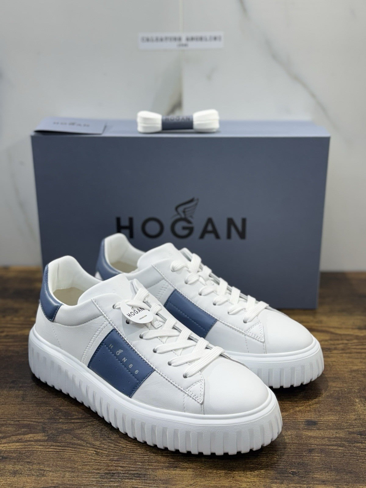 Hogan H-stripes New H Band Pelle Bianca Memory Foam Scarpa Hogan Uomo 39