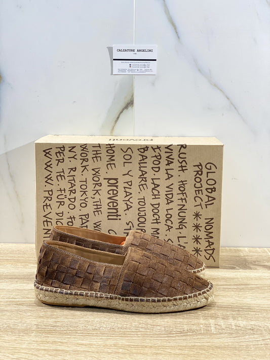 Preventi Espadrilles Uomo In Pelle Intrecciata Cuoio Luxury Men Shoe Preventi 40