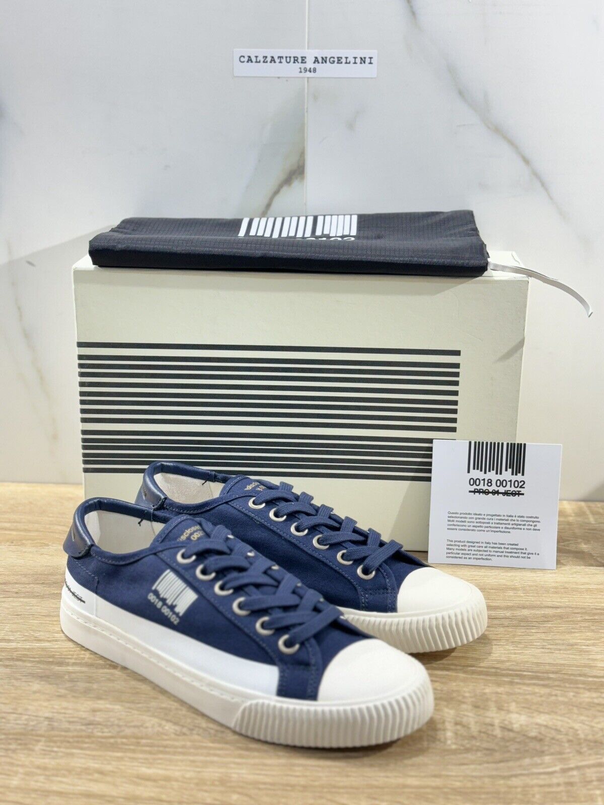 Project 01 Sneaker Uomo Blu  Pelle Canvas Casual Men Sneaker Summer 41