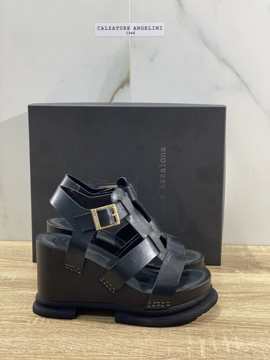 Duca D’ascalona Zoccolo Destiny Donna Fatto A Mano Pelle Nero 40