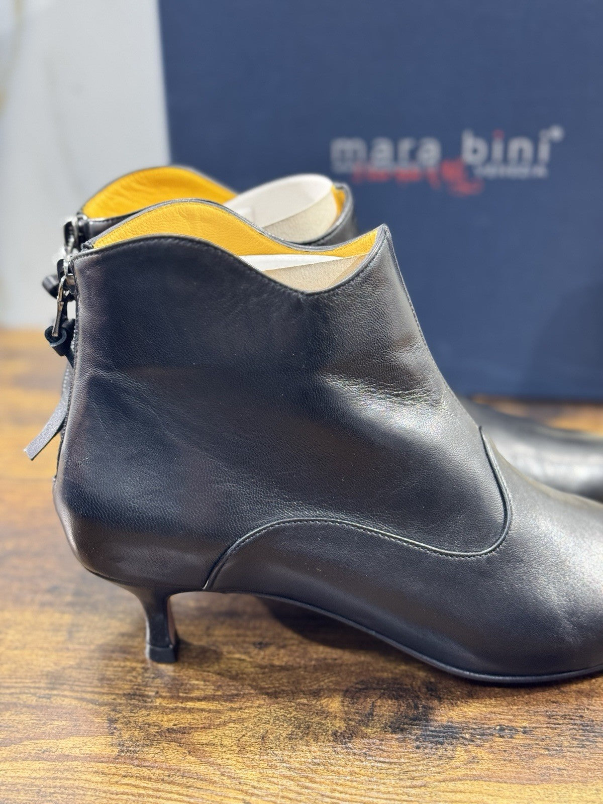 Mara Bini Stivaletto Donna Lavorazione A Sacchetto  Con Tacco Pelle Nera 41